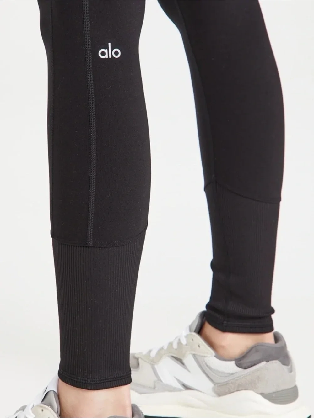 ALO Yoga Black Ribbed High-Waist Leggings